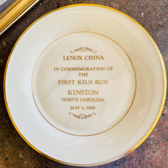 Lenox China First Kiln Run, Kinston, NC Plant May 1, 1989 Dinner Plate 10.5” - Picture 4 of 4